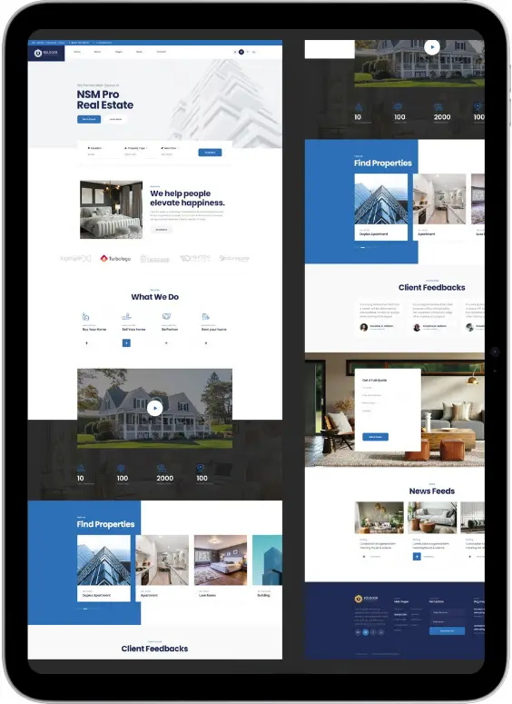 Custom real estate website design example